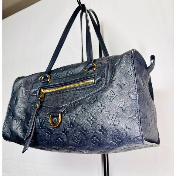 Louis Vuitton Monogram Empreinte Satchel Navy Leather Gold Hardware – Large - Picture 3 of 13